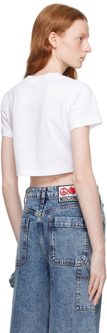 Crop top Moschino Moschino Jeans Graphic Crop T-Shirt Hvid | 1208 8262, 2