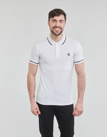 Polo skjorte CALVIN KLEIN TIPPING SLIM POLO Hvid | J30J315603-YAF-NOOS=J30J315603-YAF, 1