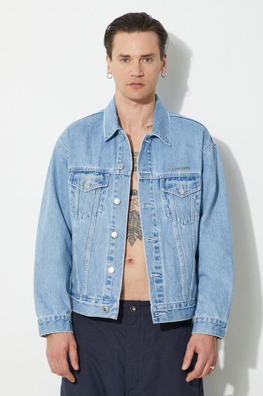 Jakke BAPE A Bathing Ape Metal Logo Pin Oversize Denim Jacket Blå | 1J80140056, 0