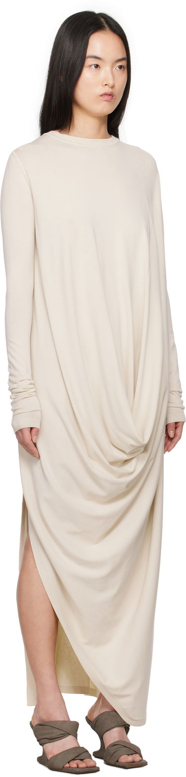 Kjole Rick Owens Rick Owens Hollywood Twisted Midi Dress Beige | RP01E7637 VI, 1