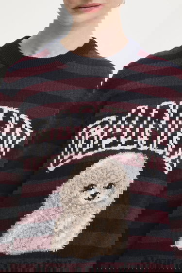 Sweater GANNI Graphic Wool Mix Poodle Stripe Sweater Flerfarvet | K2567, 3