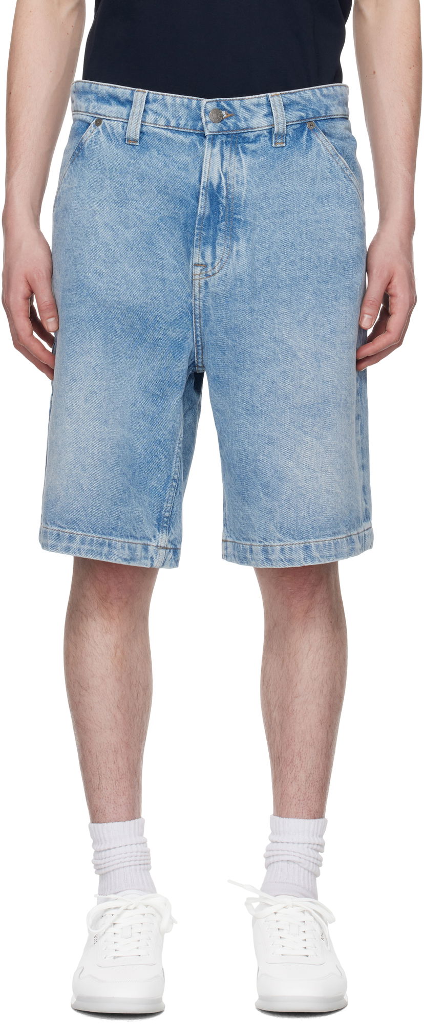 Shorts BOSS Faded Denim Shorts Blå | 50537843