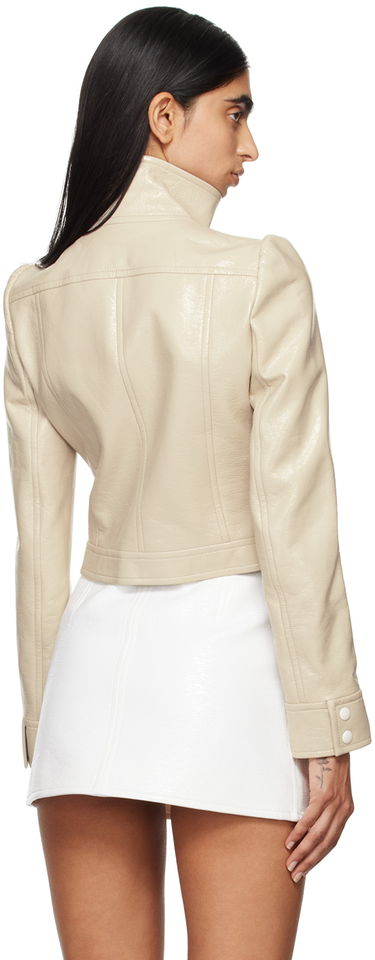 Jakke Courrèges Reedition Cropped Faux Leather Jacket Beige | PERCBL005VY0014, 2