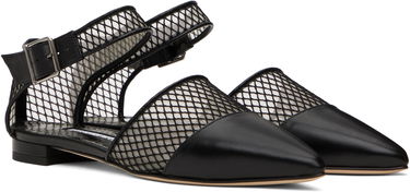 Nederdel Manolo Blahnik Manolo Blahnik Jatelah Mesh Ballerina Flats Sort | 424-1853, 3