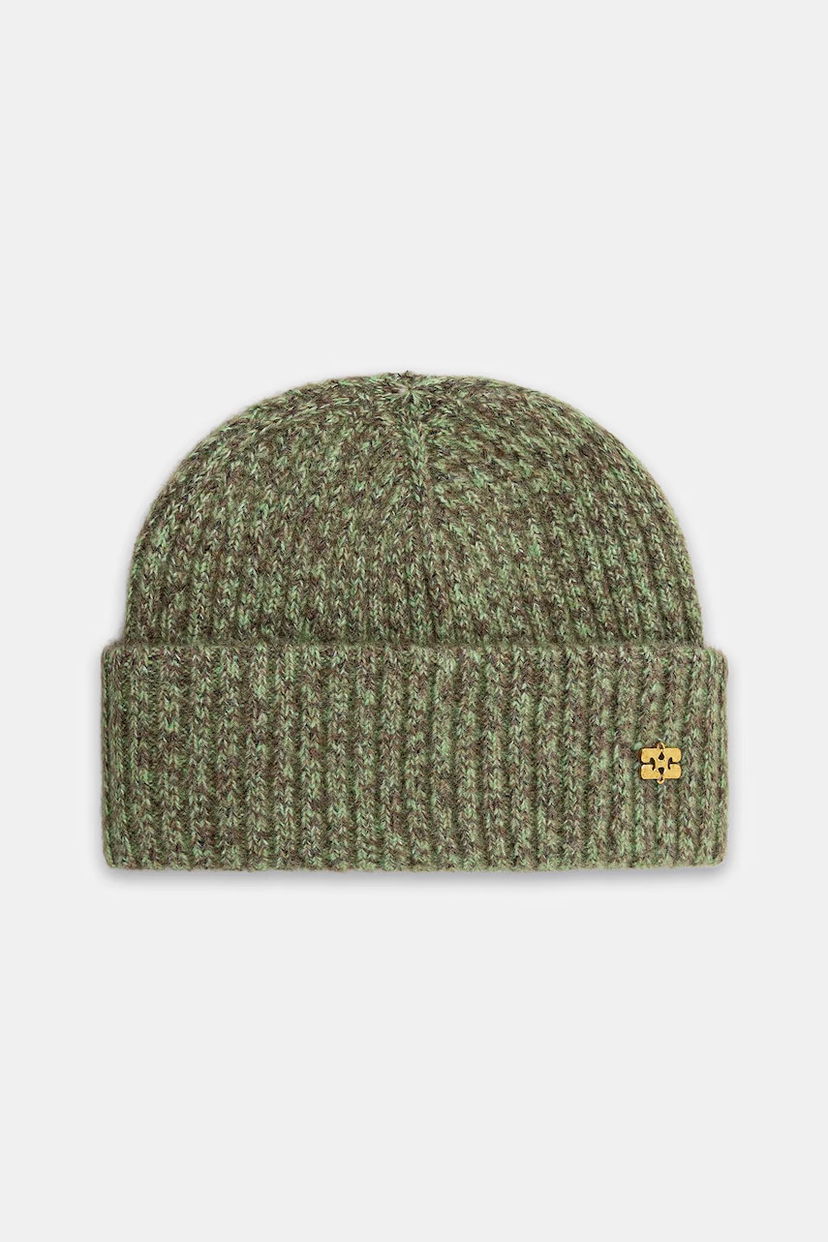 Beanie GANNI Ribbed Melange Brushed Mohair Beanie Flerfarvet | A7097