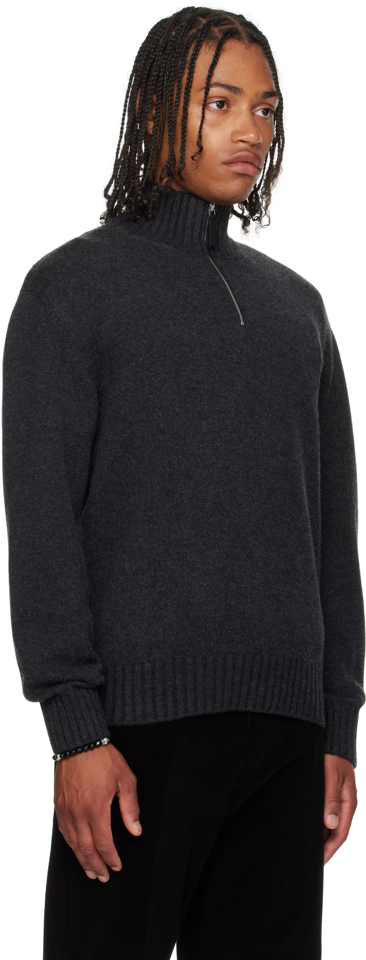 Sweater FERRAGAMO Ferragamo Cashmere Half-Zip Turtleneck Grå | 786159, 1