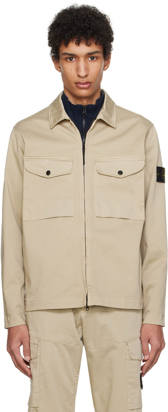 Jakke Stone Island Garment-Dyed Jacket Beige | 801510812, 0