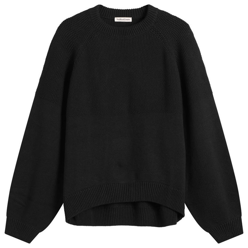 Sweater YMC Bellow Sleeve Knit Sweater Sort | Q8ZAK-01