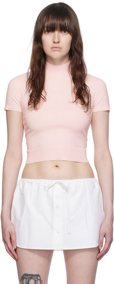 Nederdel Alexander Wang Alexanderwang.t Mock Neck Cropped T-Shirt Hvid | 4KC3241029, 0