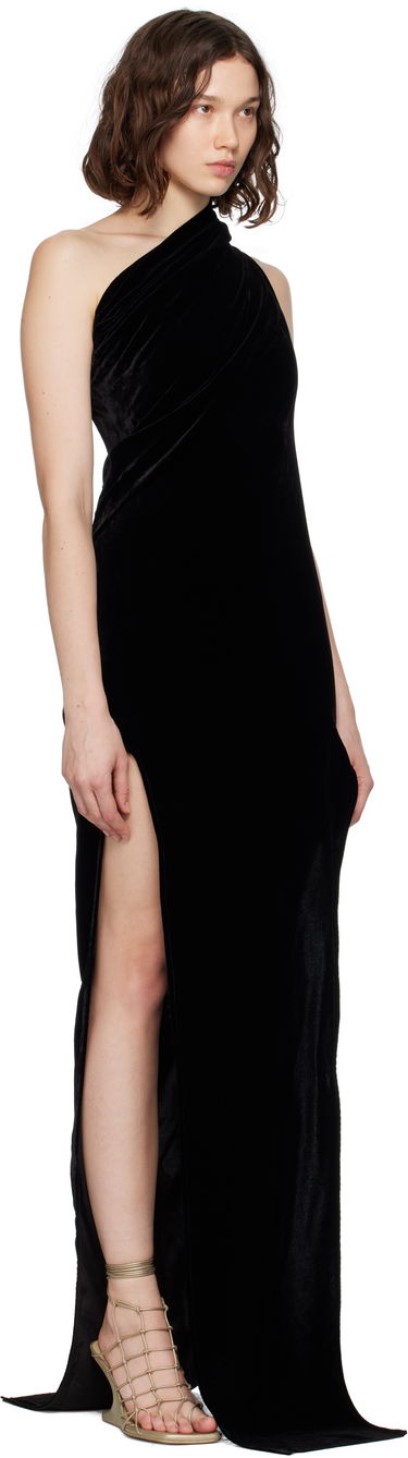 Kjole Rick Owens Rick Owens Athena Arrowhead One-Shoulder Maxi Dress Brun | RP02E4509 V, 4