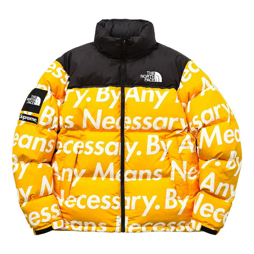 Puffer jakke Supreme FW15 North Face By Any Means Nuptse Jacket Gul | SUP-FW15-622