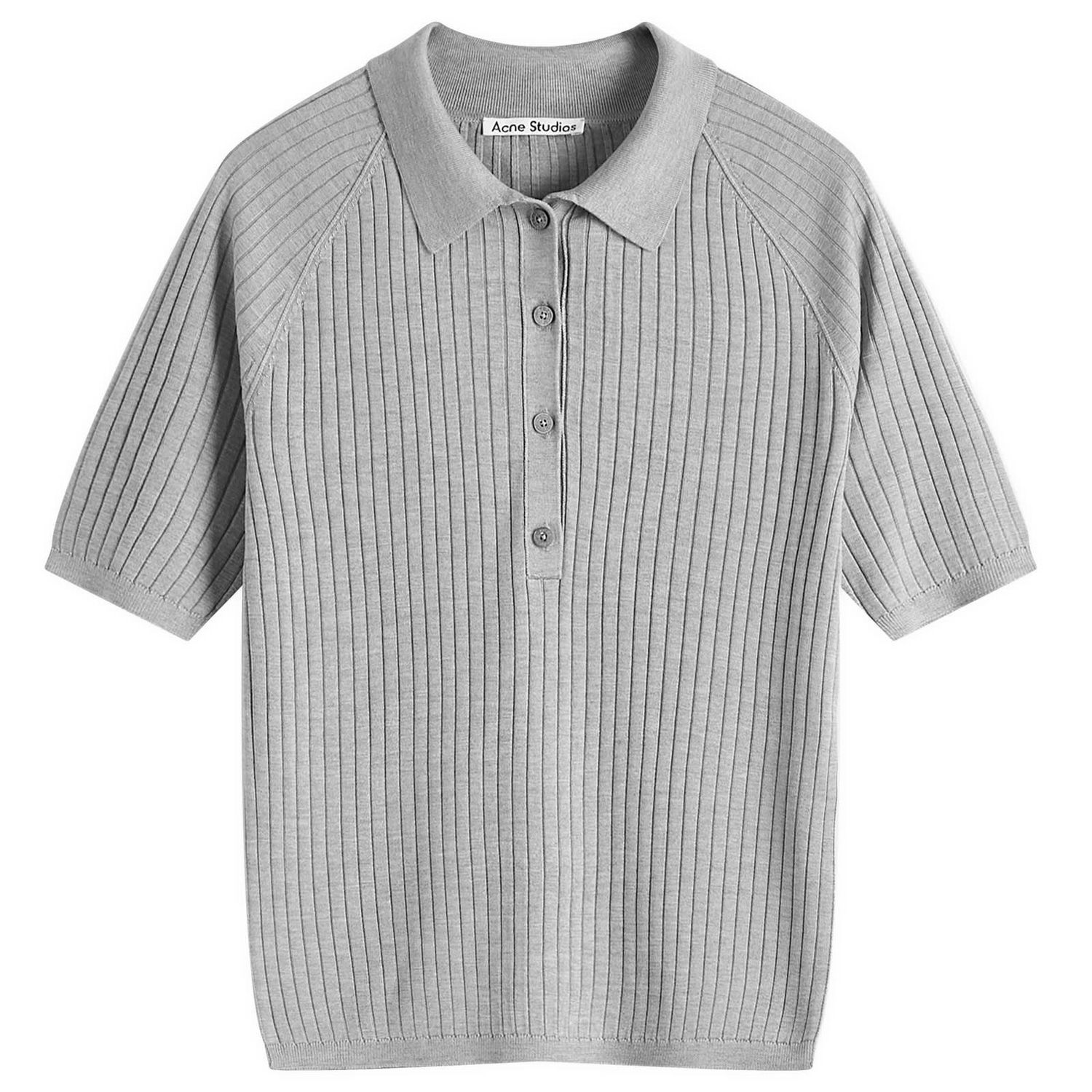 Polo skjorte Acne Studios Acne Studios Kamanda Knitted Polo Top Grå | A60575-902, 1