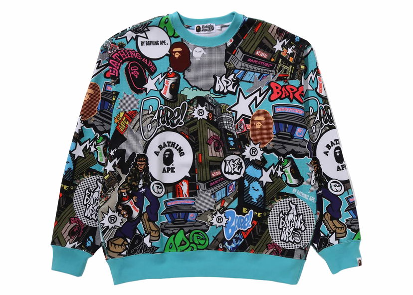 Sweatshirt BAPE BAPE Comic Art Crewneck Multicolor Flerfarvet | 1K30-113-305