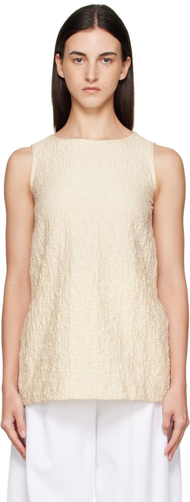 Tanktop Max Mara Max Mara Textured Sleeveless Top Beige | 2521946058600, 0