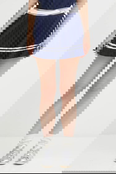 Nederdel Sporty & Rich Italic Logo Pleated Mini Skirt Mørkeblå | SK005621313BL107, 0