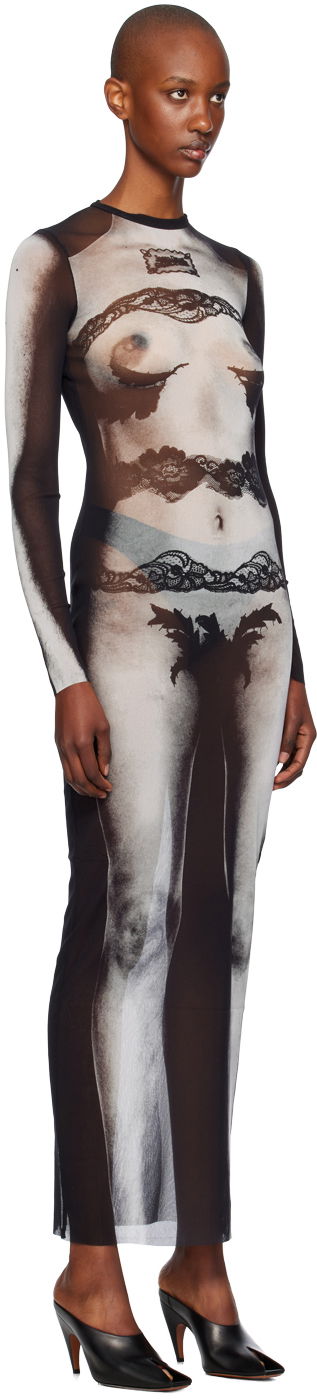 Kjole Jean Paul Gaultier Gaultier Printed Mesh Maxi Dress Flerfarvet | 24/31-F-RO269-T564-000201, 1