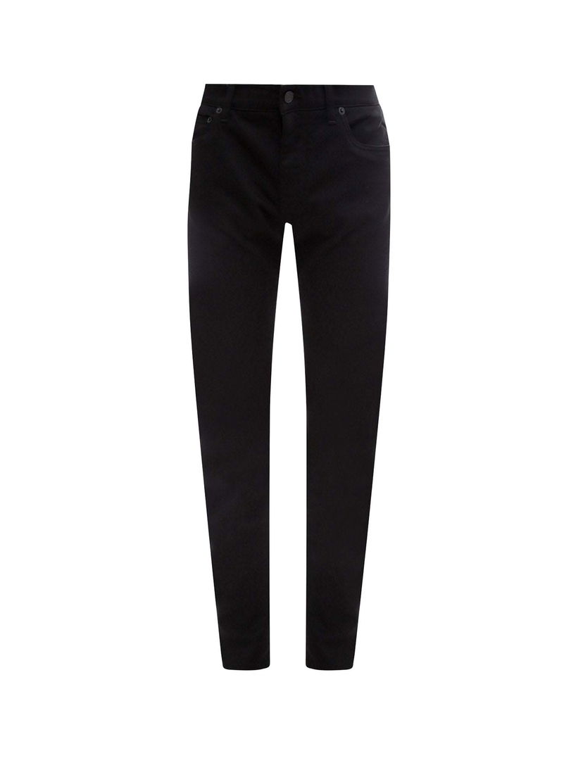 Bukser Dolce & Gabbana Stretch Cotton Back Embossed Logo Trousers Black Sort | GY07CZG8DK3#S9001