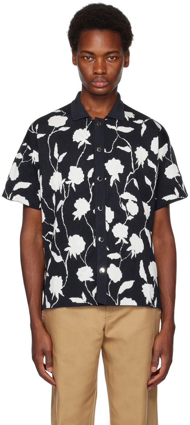 Skjorte Jacquemus Le Chouchou 'La Chemise Maille Rosa' Polo Mørkeblå | 23H236KN287-2327, 0