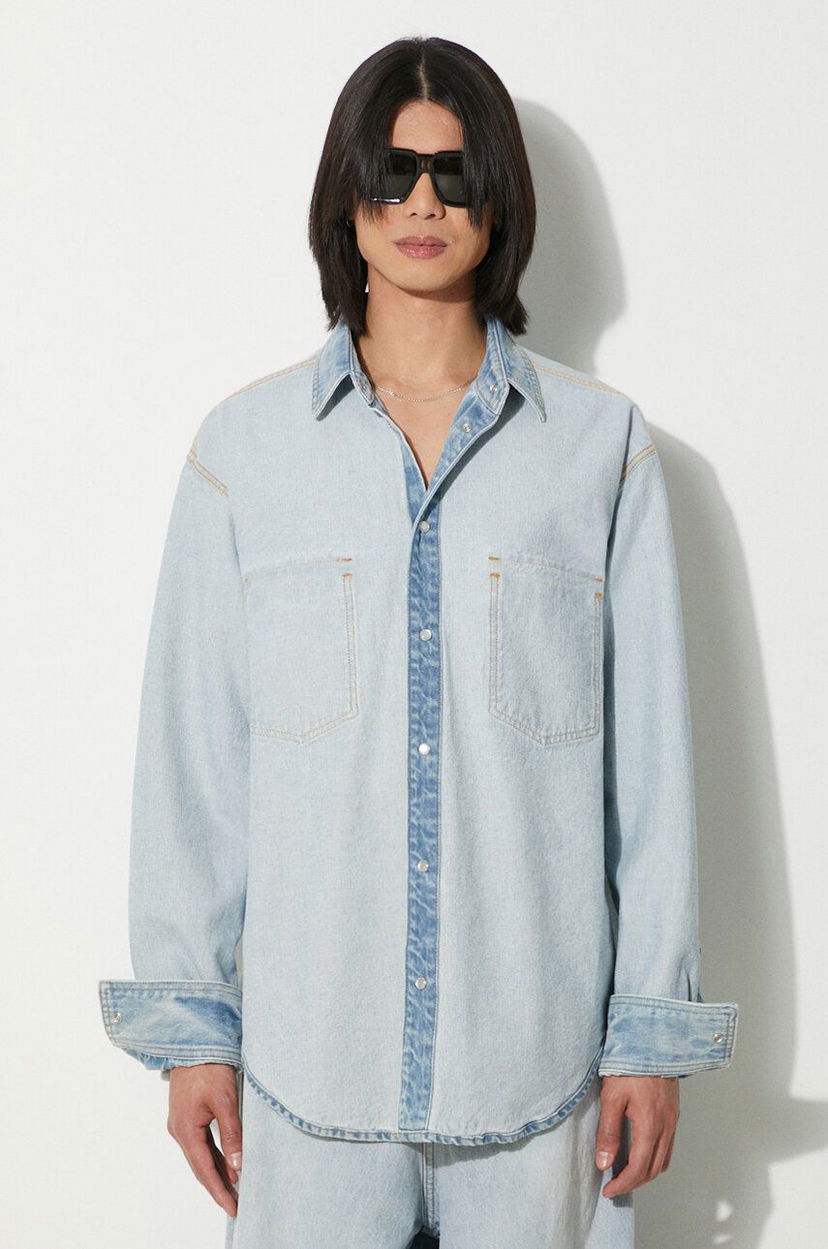 Skjorte VETEMENTS VETEMENTS Inside-Out Relaxed Denim Shirt Blå | UE64SH500N