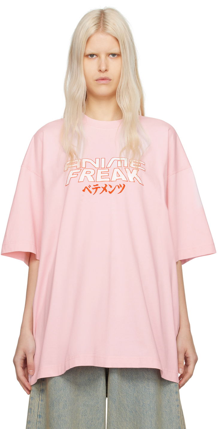 T-shirt VETEMENTS 'Anime Freak' T-Shirt Lyserød | UE64TR210P