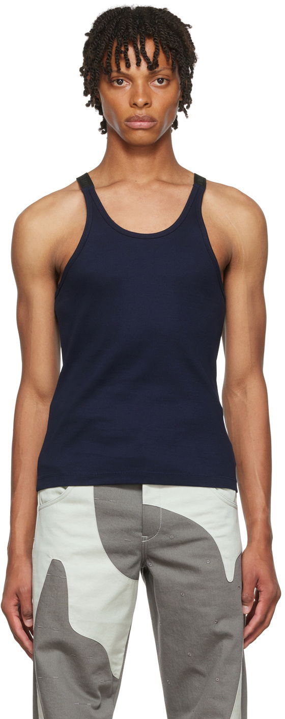 Tanktop Dion Lee Dion Lee Exclusive Tank Top Mørkeblå | BLACK RIB