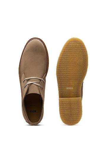Tøj BOSS Suede Desert Boots Beige | 50548077, 1