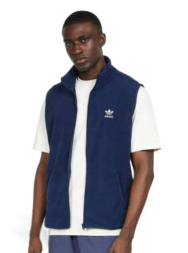 Vest adidas Originals 3-Stripes Fleece Vest Mørkeblå | HK7391
