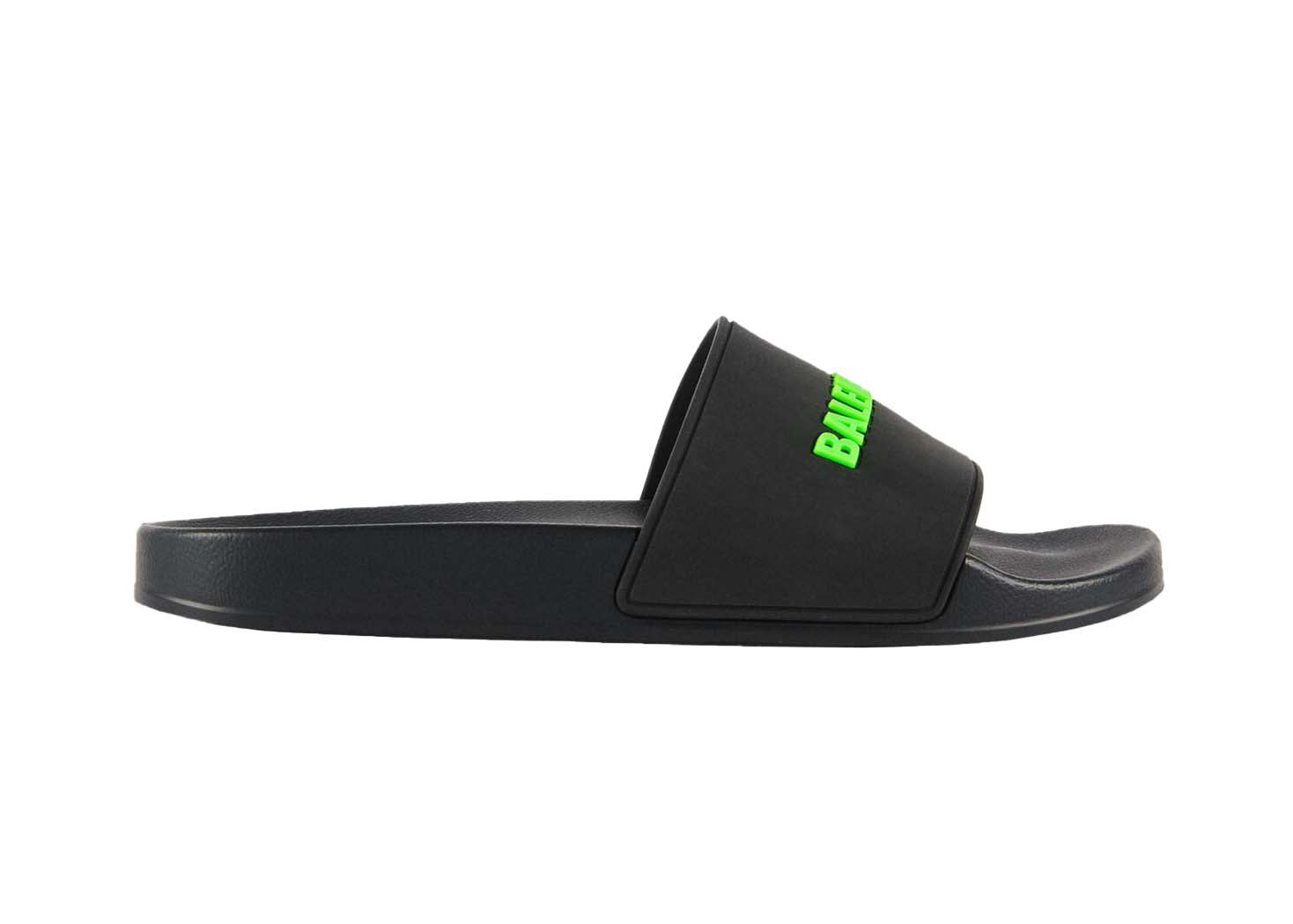 Sneakers og sko Balenciaga Pool Slide Black Fluo Green W Grøn | 565547W1S811030, 0