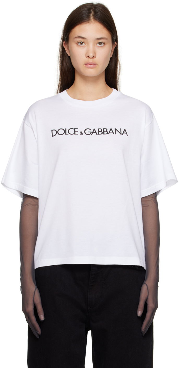 T-shirt Dolce & Gabbana White Crewneck T-Shirt Hvid | F8U10T G7H4P