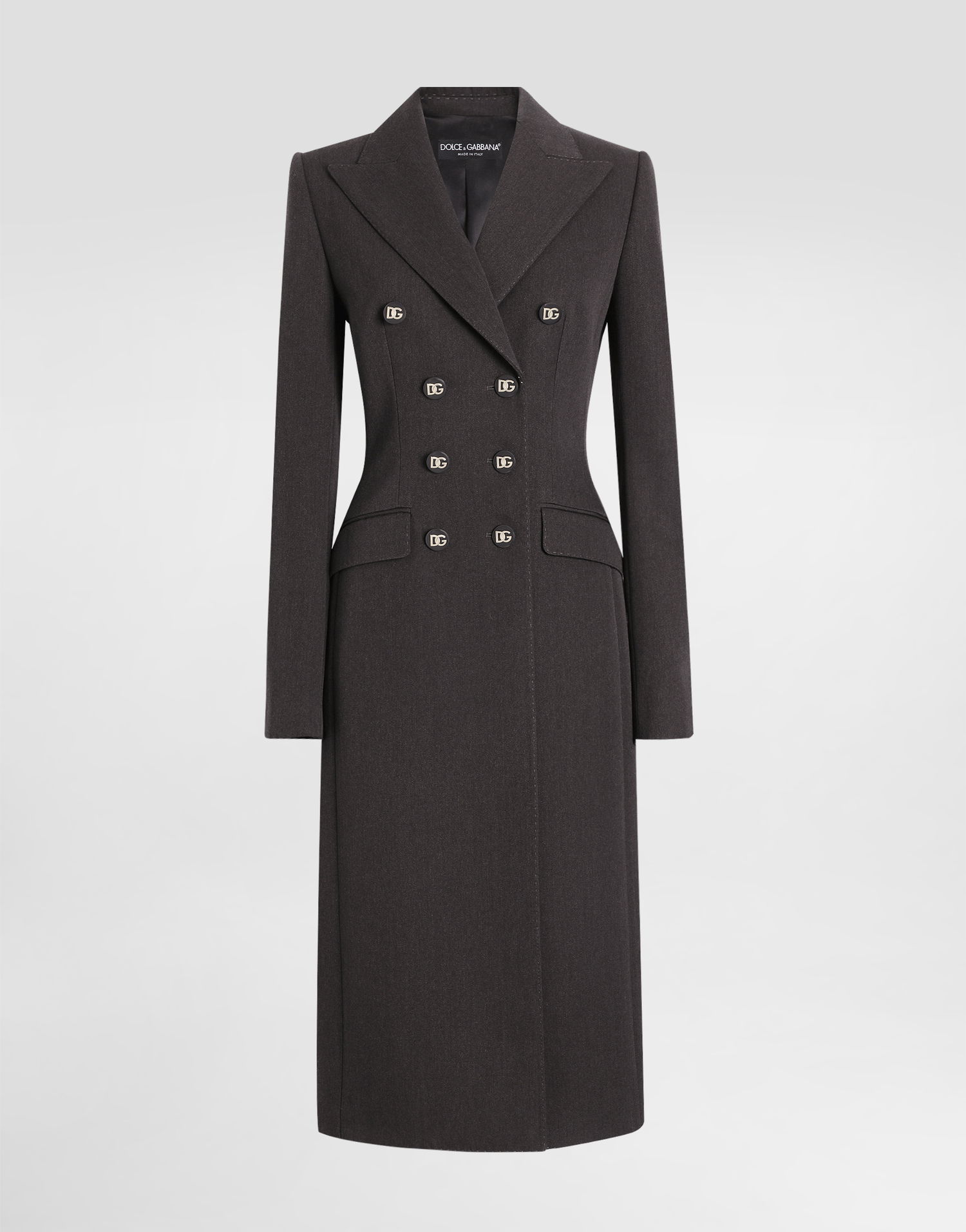 Frakker Dolce & Gabbana Dolce & Gabbana Double-breasted Wool Coat with DG Buttons Grå | F0W2CTFU287S8290, 0