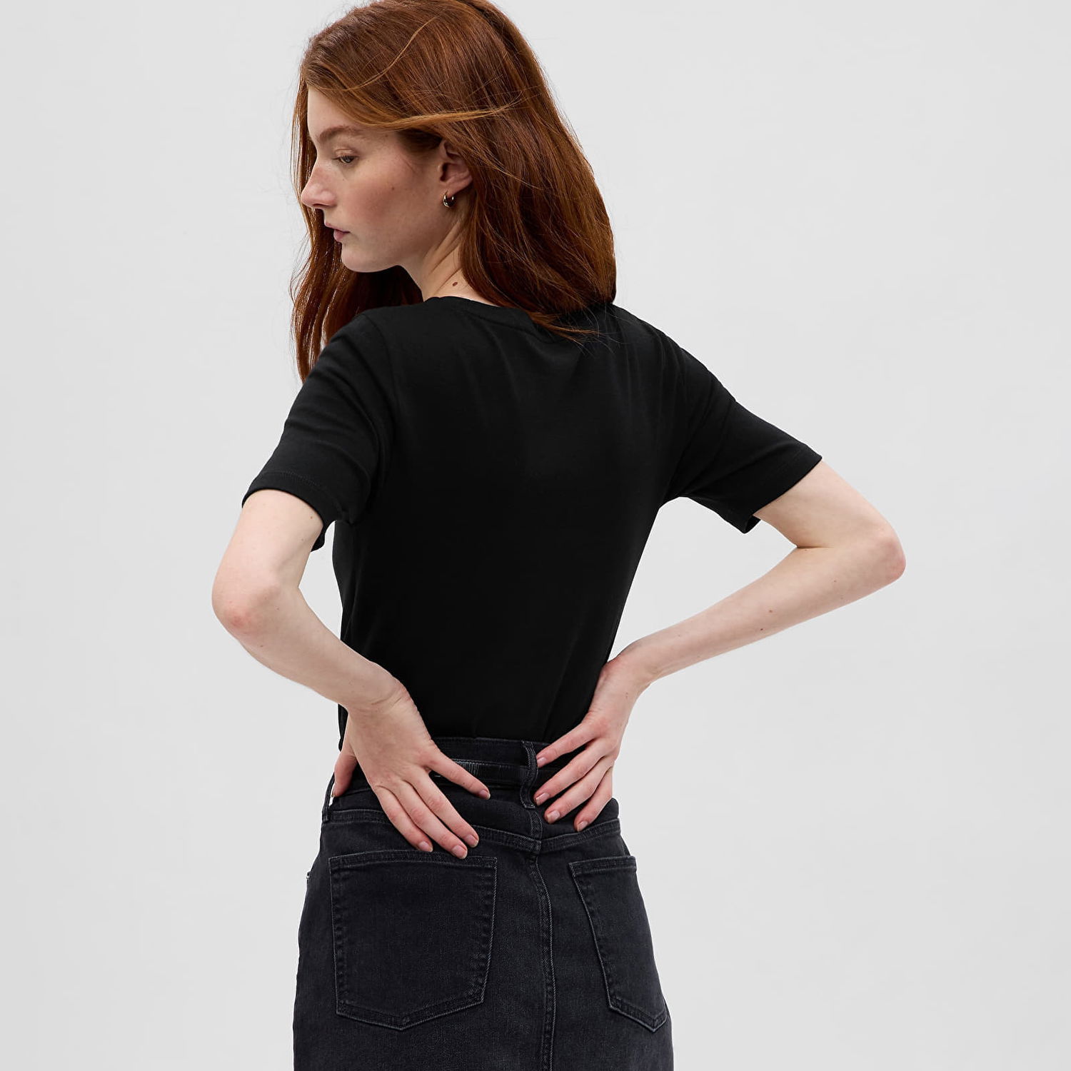 T-shirt GAP Modern Crewneck T-Shirt Black Sort | 540635-01, 1