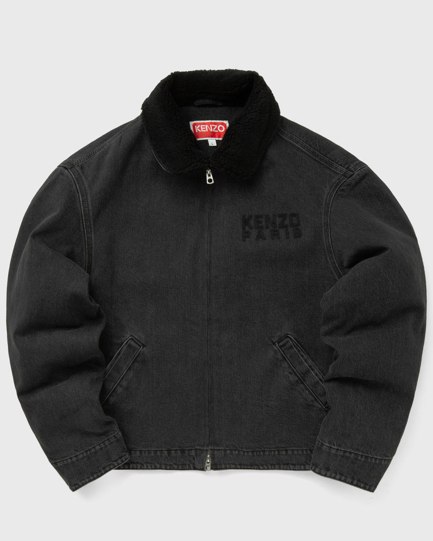 Jakke KENZO Kenzo Utility Denim Jacket with Faux Fur Collar Sort | FF65DB1056C4.BT, 0