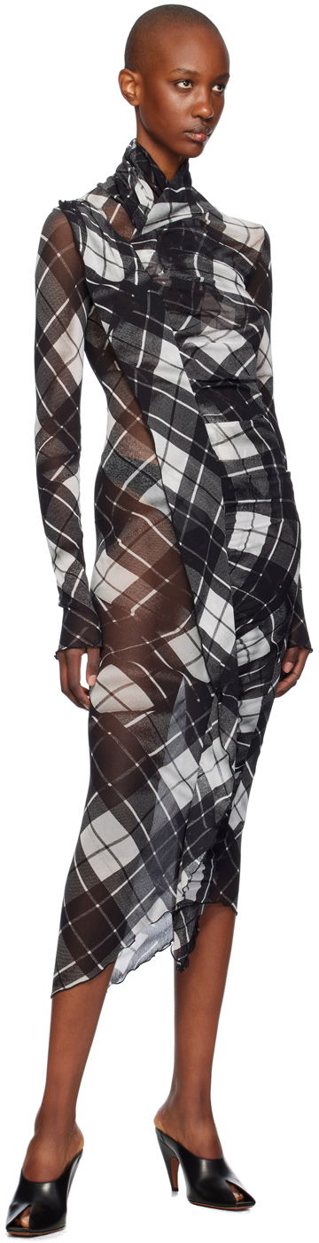 Kjole Jean Paul Gaultier Jean Paul Gaultier Distorted Tartan Midi Dress Flerfarvet | 24/31-F-RO297-T573-000201, 3