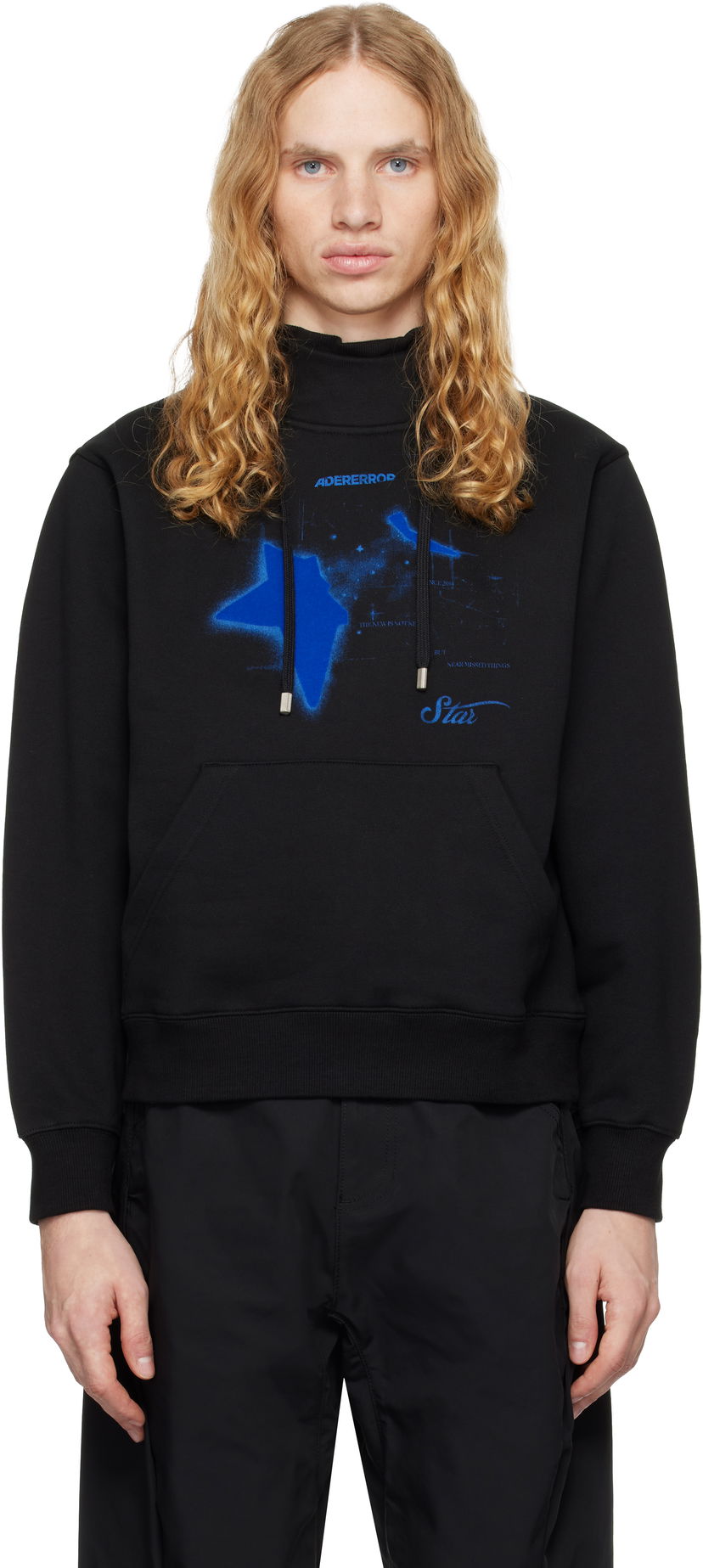 Sweatshirt ADER ERROR Graphic Print Hoodie Sort | BN01FWHD0103BK