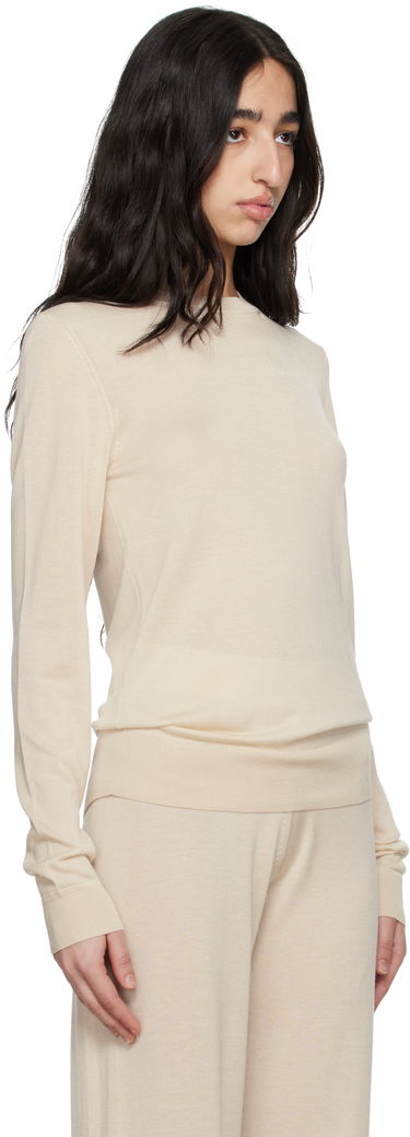 Sweater TOTEME TOTEME Fine Knit Crewneck Sweater Beige | 252-WRT0463-YA0151, 1