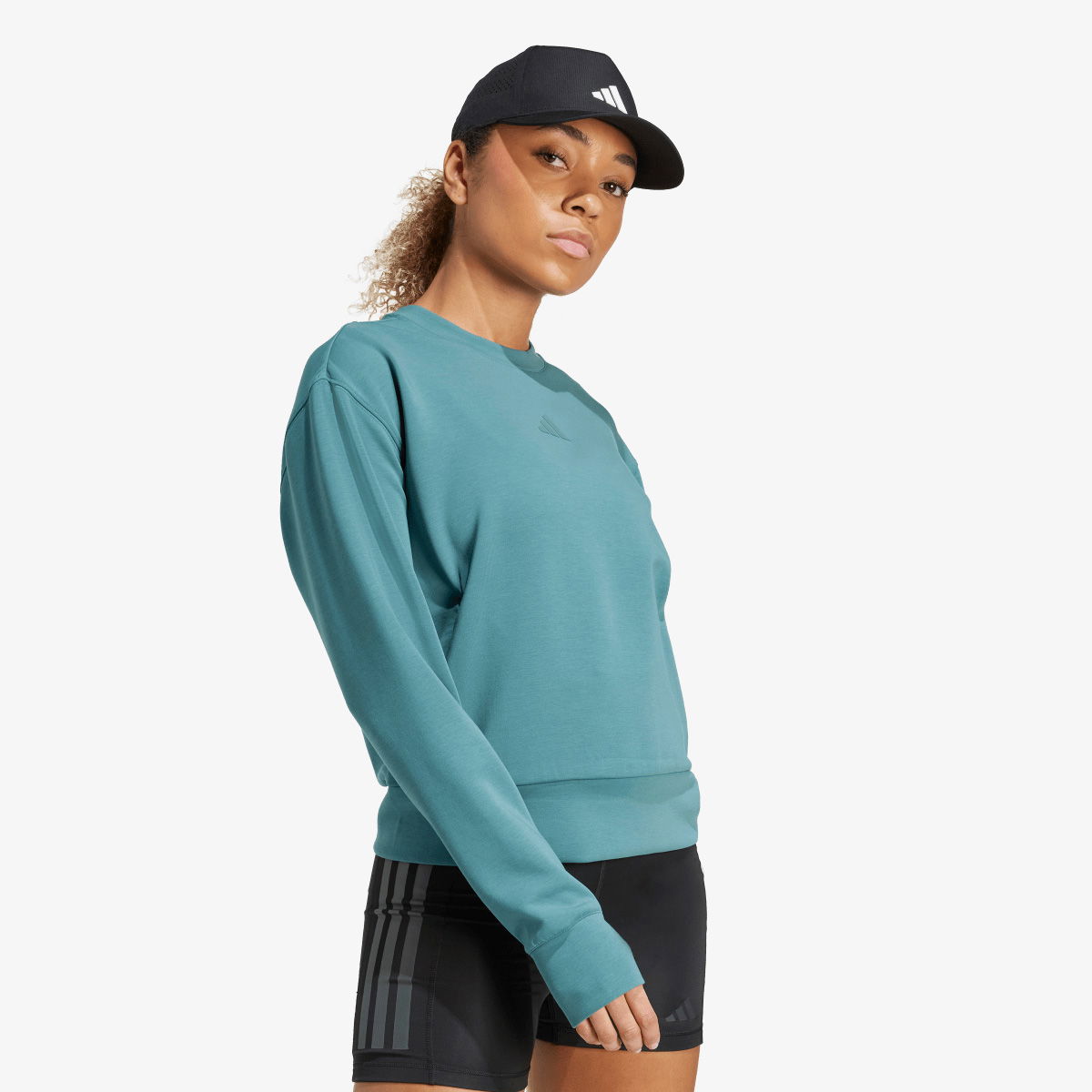 Sweatshirt adidas Performance Designed-for-Training Warm-Up Crewneck Sweatshirt Grøn | JW3395, 1