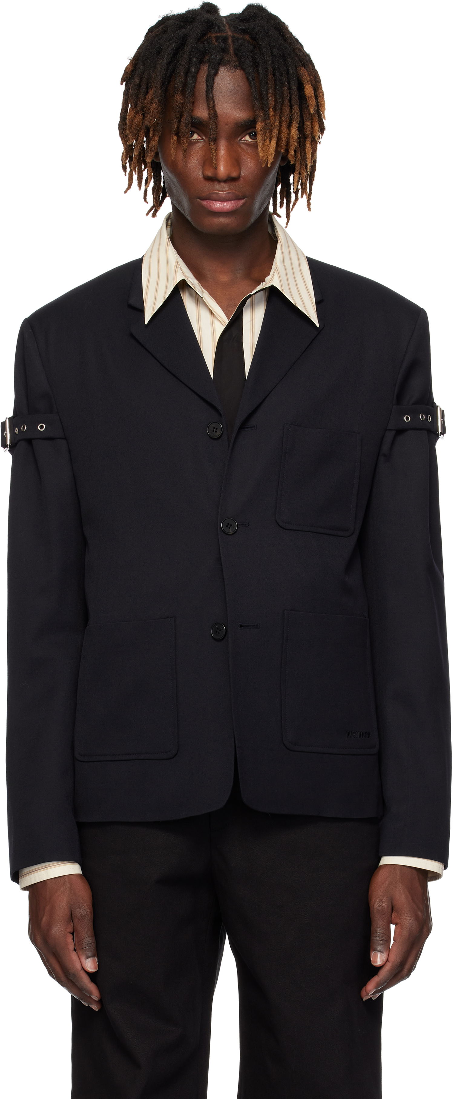 Jakke We11done We11done Belted Blazer Sort | WD-JK0-25-006-U-NV, 0