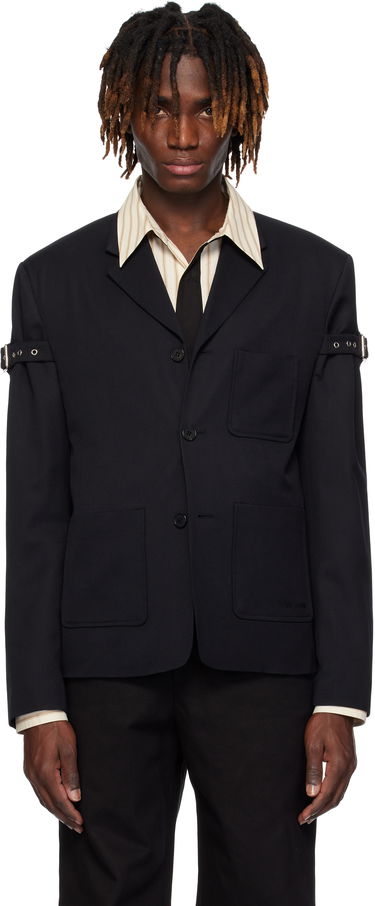 Jakke We11done We11done Belted Blazer Sort | WD-JK0-25-006-U-NV, 0