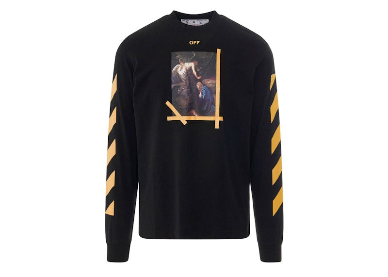 T-shirt Off-White Diagonal Arrow Caravaggio Skate T-Shirt Long Sleeve Sort | OMAB064C99JER0111001