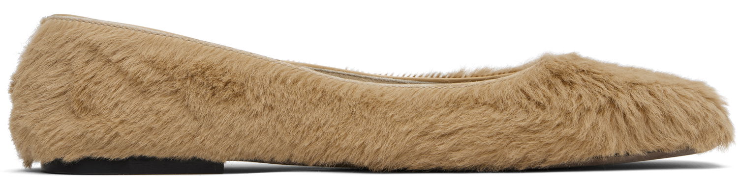 Tøj The Row The Row Square Toe Ballerina Flats Beige | F1598-L316, 0