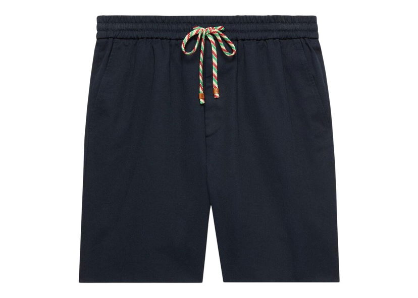 Shorts Gucci Logo-Print Shorts Blue Mørkeblå | 694115 Z8A0M 4020