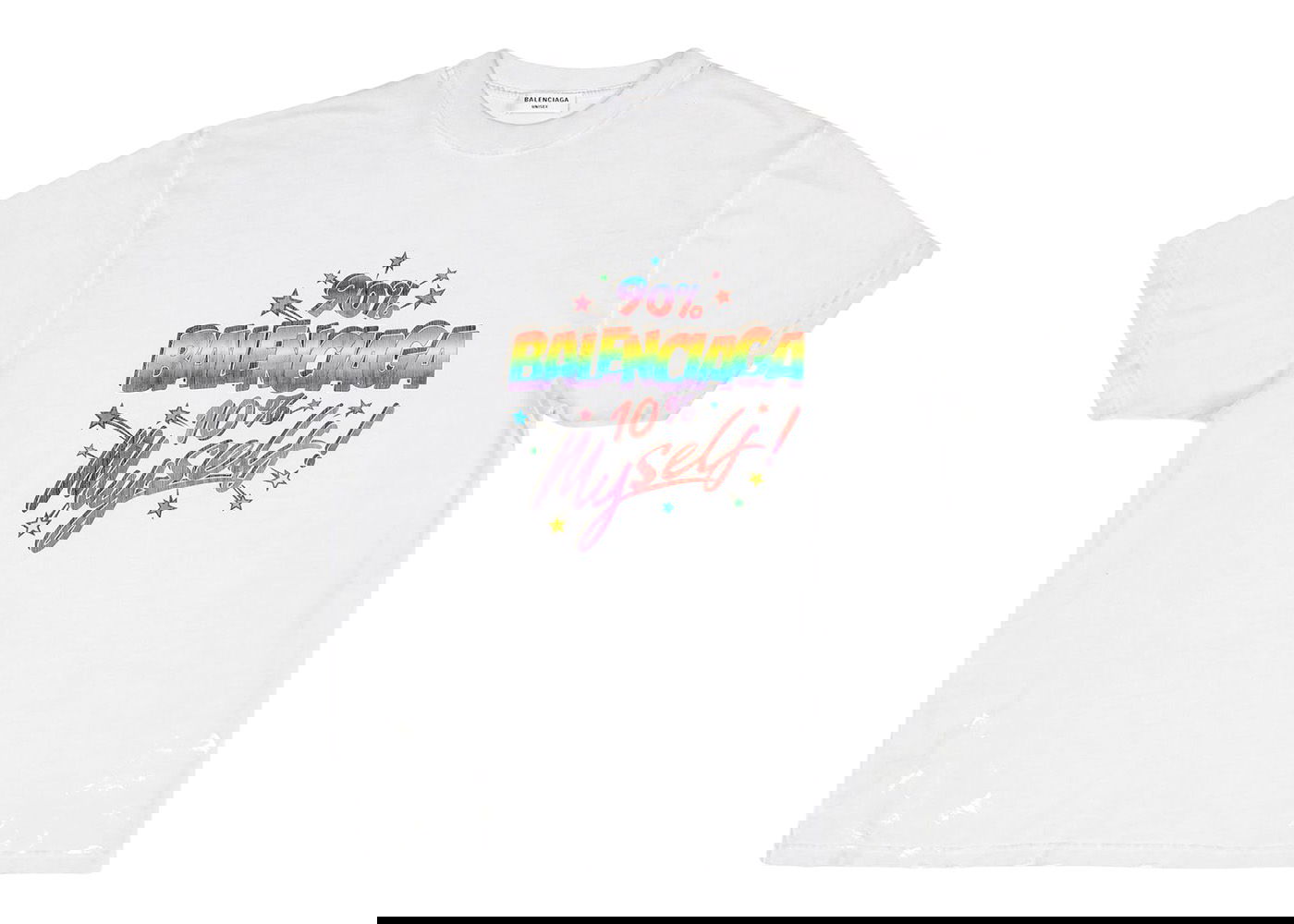 T-shirt Balenciaga 90/10 Large Fit Vintage T-Shirt Hvid | 641655TMVH39012, 0
