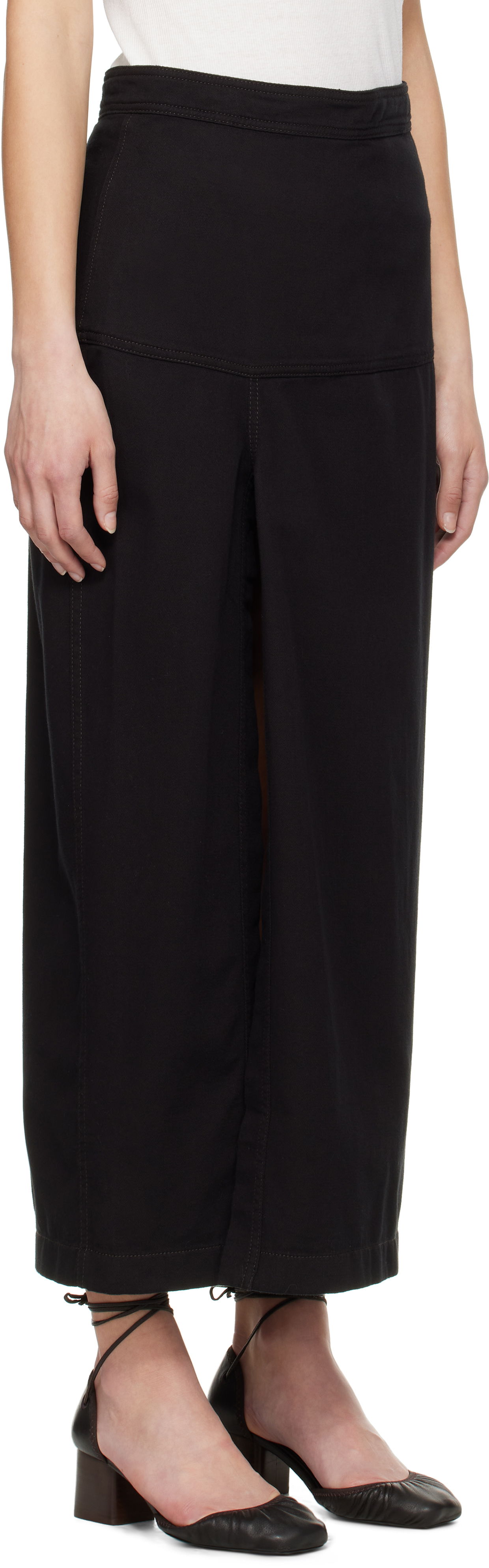 Nederdel LEMAIRE Lemaire Slit Midi Denim Skirt Sort | SK1046 LD1028, 1