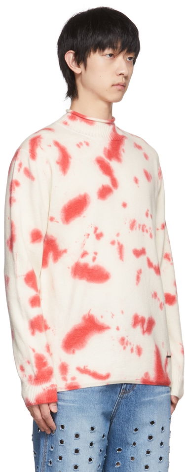Sweater We11done We11done Tie-Dye Mock Neck Sweater Rød | WD-KT1-22-604-U-RD, 1