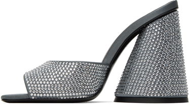 Tilbehør The Attico The Attico Luz Crystal-Embellished Heeled Sandals Grå | 237WS502 TV07, 2