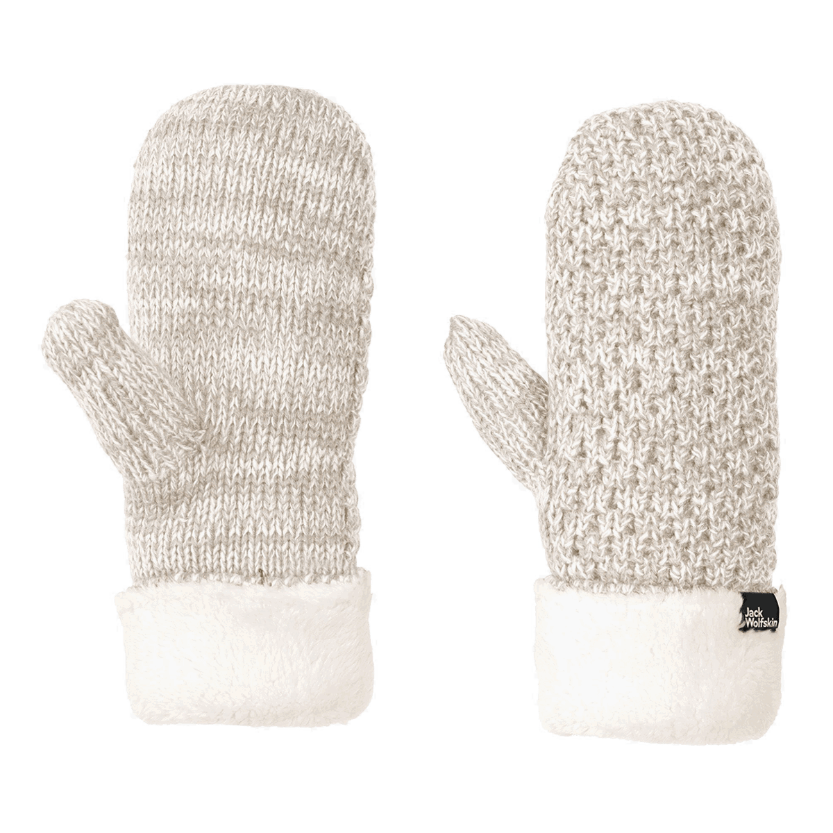 Handsker Jack Wolfskin HIGHLOFT Knitted Mittens with Fluffy Cuff Beige | 1908001-5062, 0
