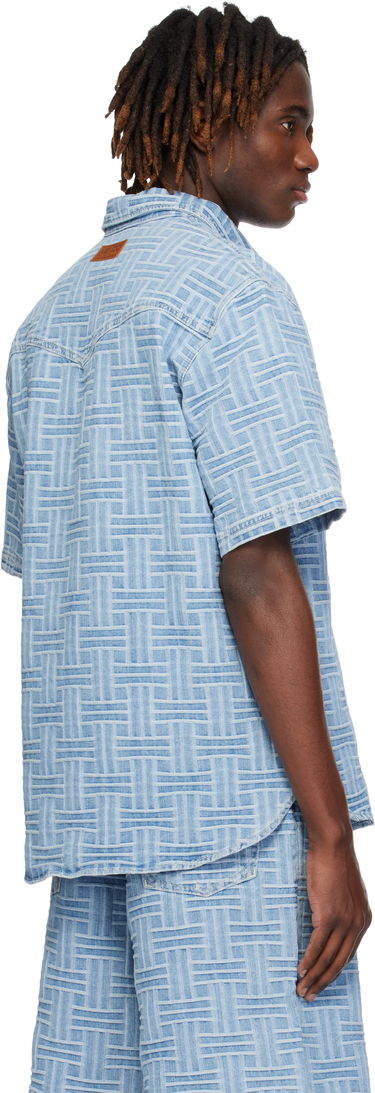 Skjorte KENZO Kenzo Paris 'KENZO Weave' Relaxed Denim Shirt Blå | FF55DC1026J4, 2