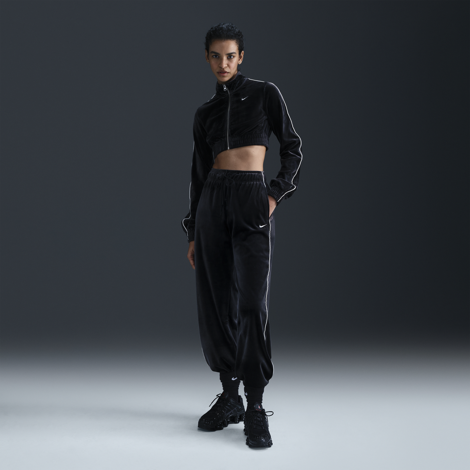 Joggingbukser Nike Velvet Running Pants Sort | FZ3682-010, 0