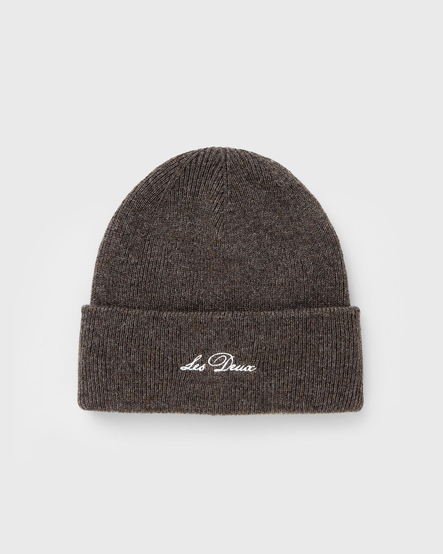 Beanie Les Deux Wayne Embroidered Knit Beanie Brun | 1000673-336, 0