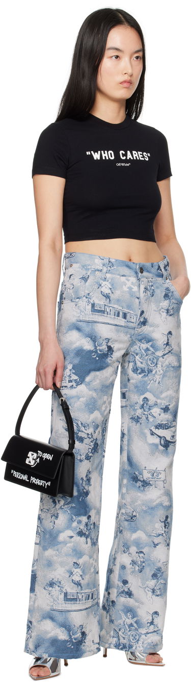 Crop top Off-White Off-White 'Who Cares' Crop T-Shirt Sort | OWAA133S25JER0011001, 3
